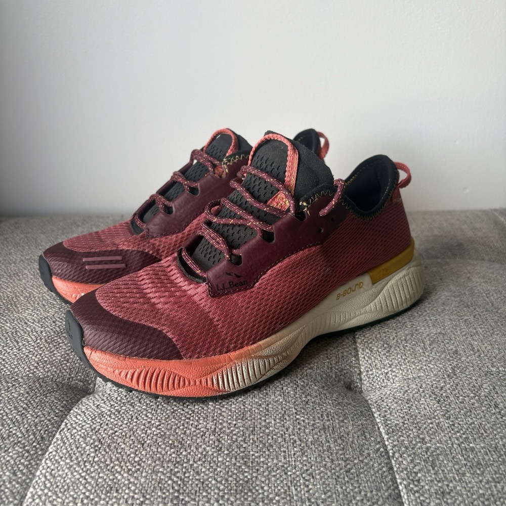 L.L. Bean Women's Sneakers/Shoes Lace-Up, Soft And lightweight, MineralRed Sz8,5